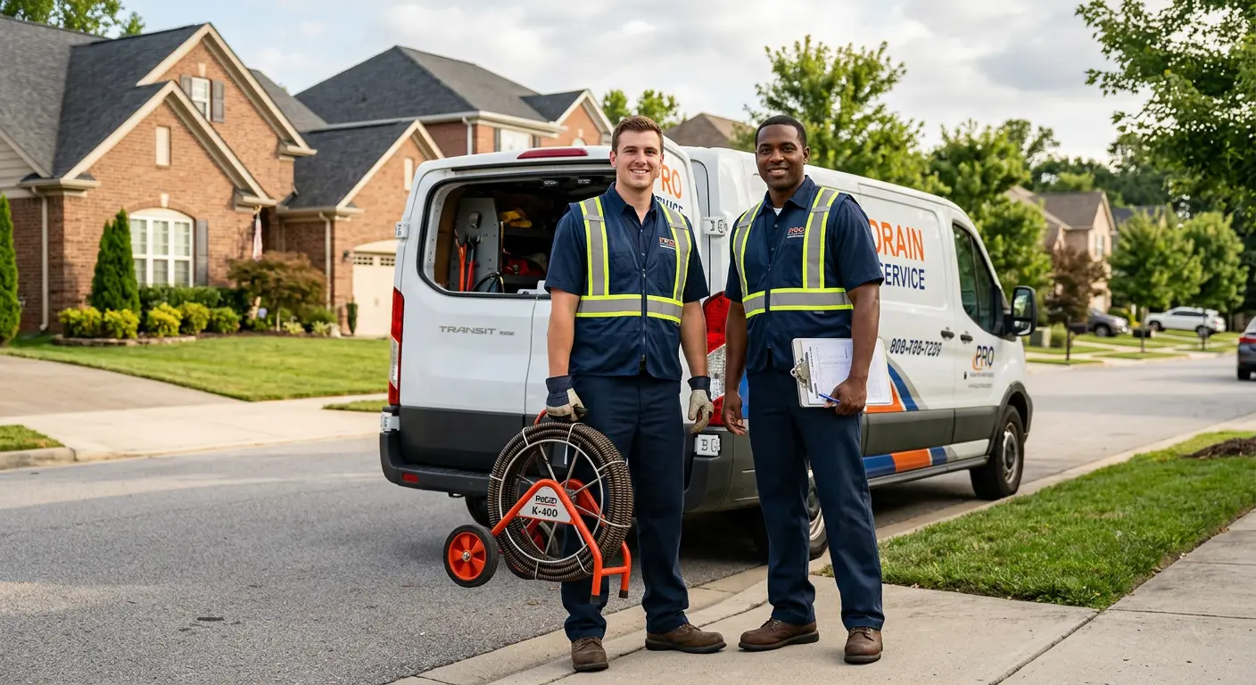 Sewer and drain service team with equipment ready for work in Offutt AFB